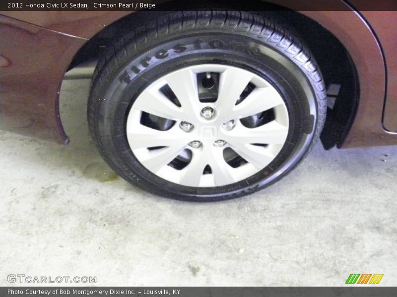 Crimson Pearl / Beige 2012 Honda Civic LX Sedan