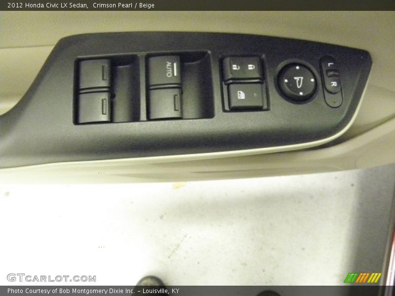 Crimson Pearl / Beige 2012 Honda Civic LX Sedan