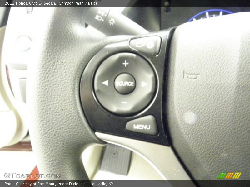 Crimson Pearl / Beige 2012 Honda Civic LX Sedan