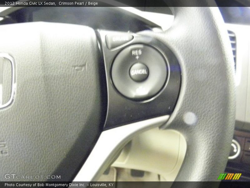 Crimson Pearl / Beige 2012 Honda Civic LX Sedan