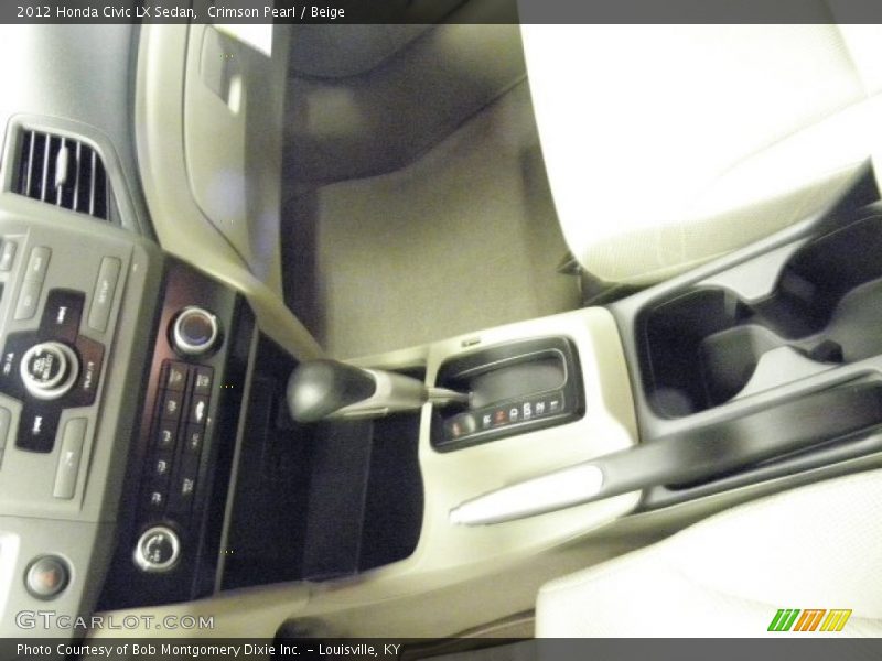Crimson Pearl / Beige 2012 Honda Civic LX Sedan