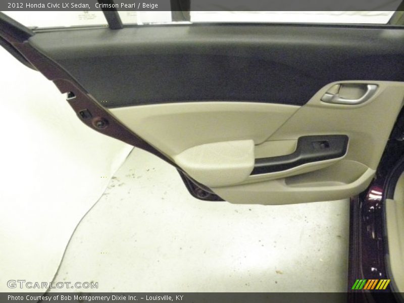 Crimson Pearl / Beige 2012 Honda Civic LX Sedan