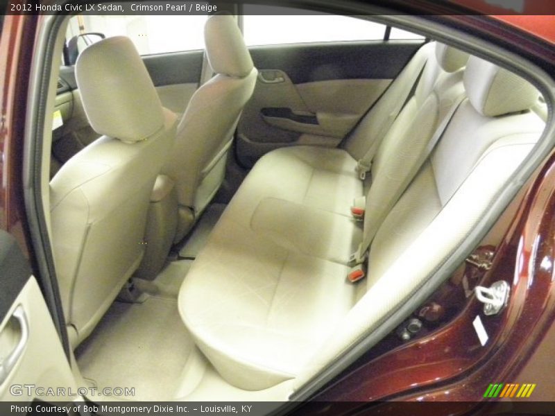 Crimson Pearl / Beige 2012 Honda Civic LX Sedan