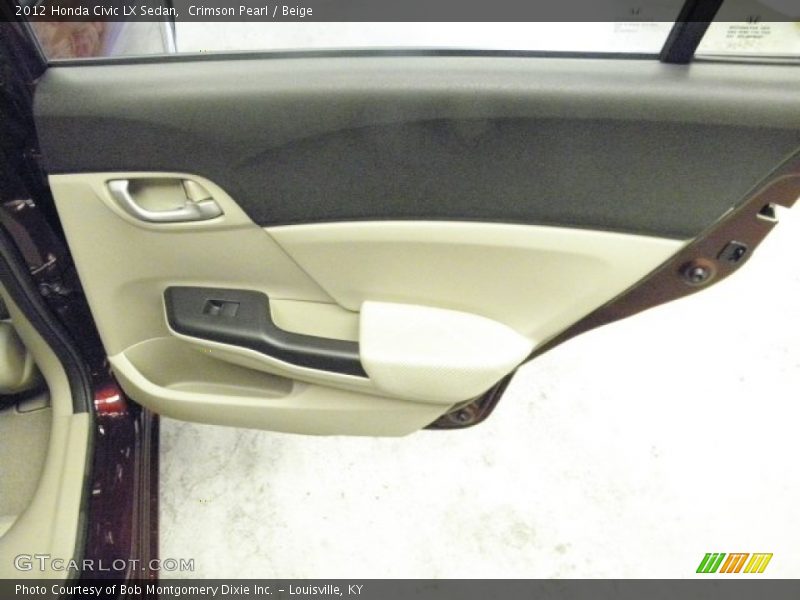 Crimson Pearl / Beige 2012 Honda Civic LX Sedan