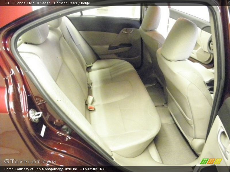 Crimson Pearl / Beige 2012 Honda Civic LX Sedan