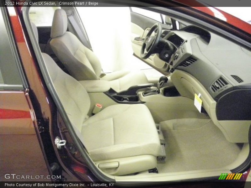 Crimson Pearl / Beige 2012 Honda Civic LX Sedan