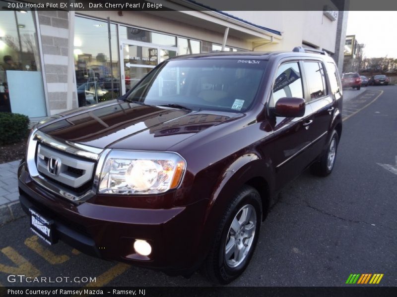 Dark Cherry Pearl / Beige 2010 Honda Pilot EX 4WD