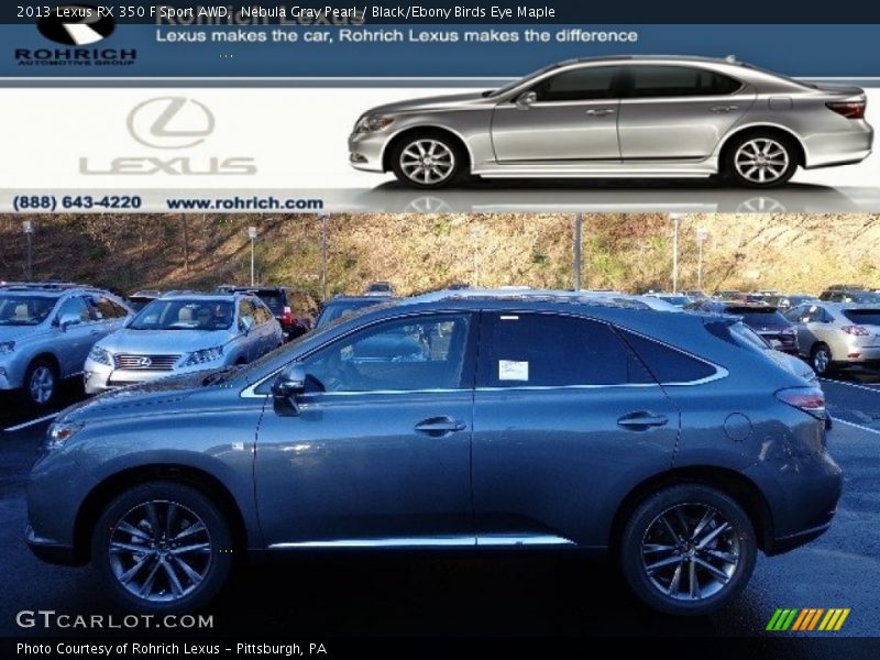 Nebula Gray Pearl / Black/Ebony Birds Eye Maple 2013 Lexus RX 350 F Sport AWD