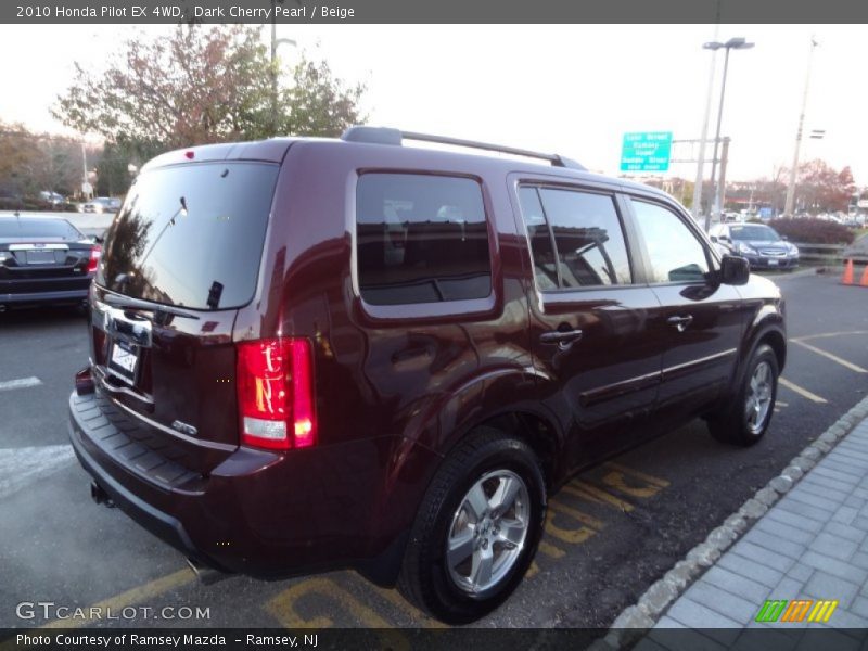 Dark Cherry Pearl / Beige 2010 Honda Pilot EX 4WD