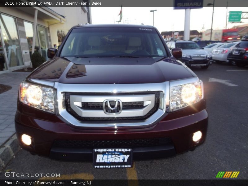 Dark Cherry Pearl / Beige 2010 Honda Pilot EX 4WD