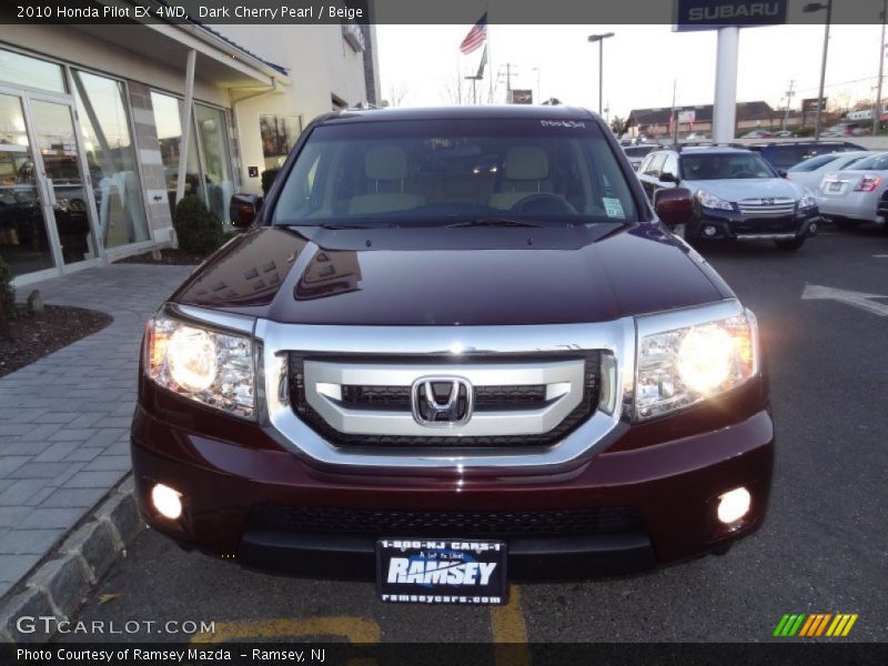 Dark Cherry Pearl / Beige 2010 Honda Pilot EX 4WD