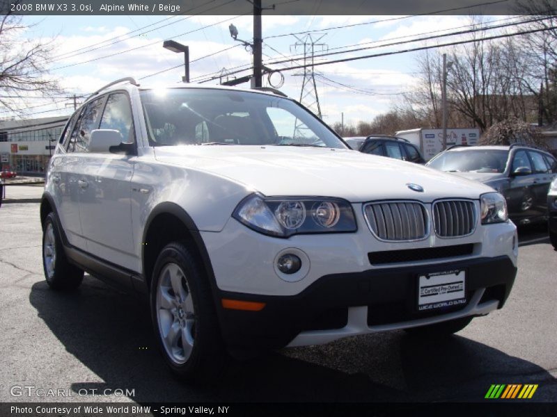 Alpine White / Beige 2008 BMW X3 3.0si