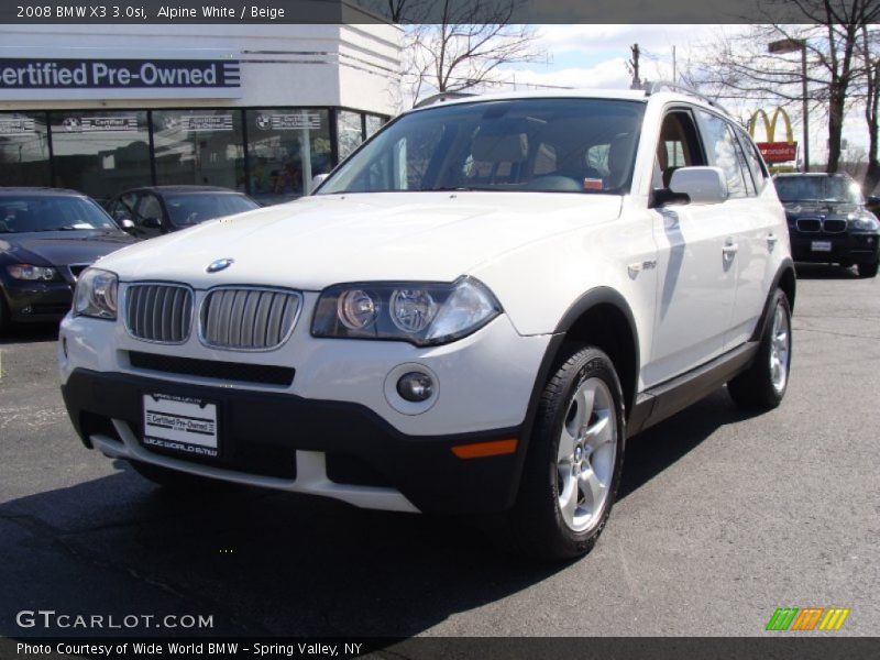 Alpine White / Beige 2008 BMW X3 3.0si