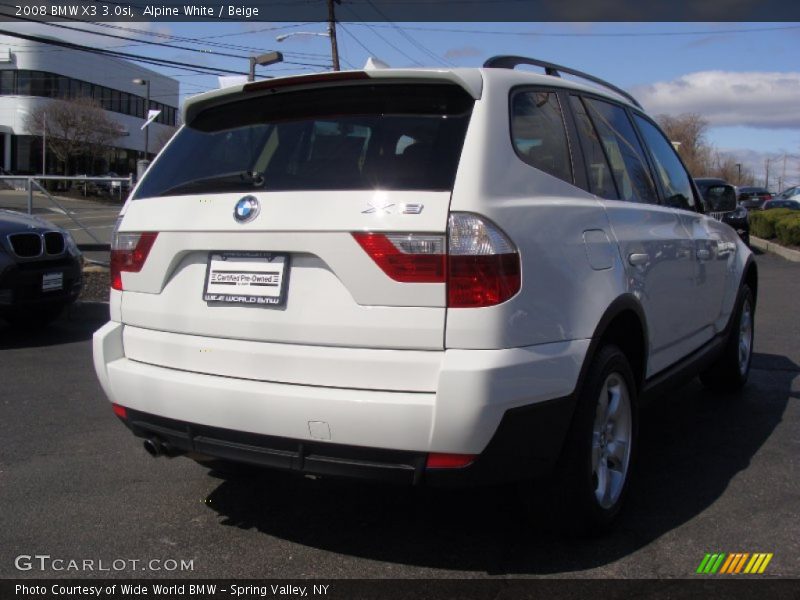 Alpine White / Beige 2008 BMW X3 3.0si