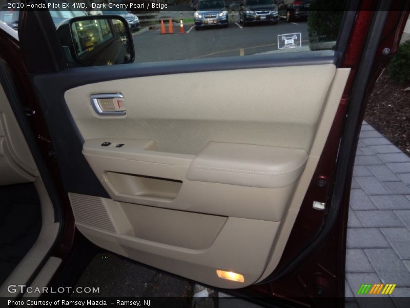 Dark Cherry Pearl / Beige 2010 Honda Pilot EX 4WD