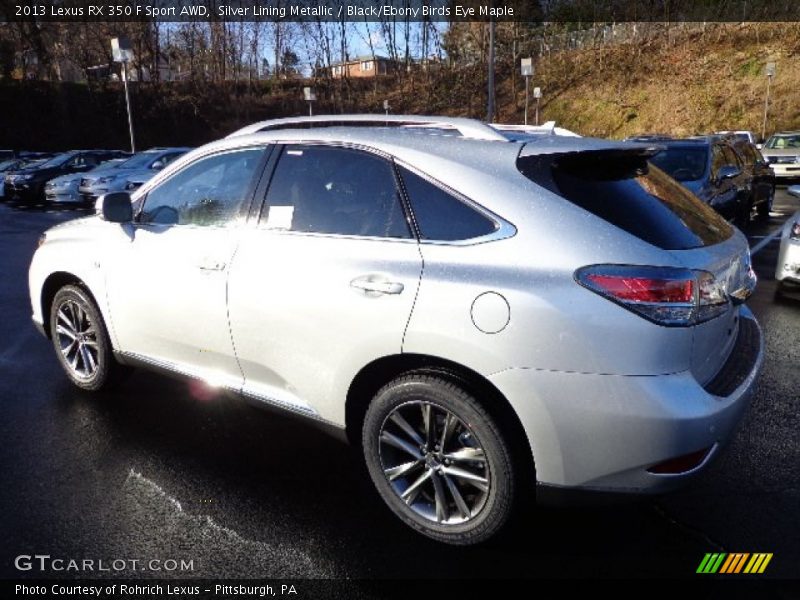 Silver Lining Metallic / Black/Ebony Birds Eye Maple 2013 Lexus RX 350 F Sport AWD