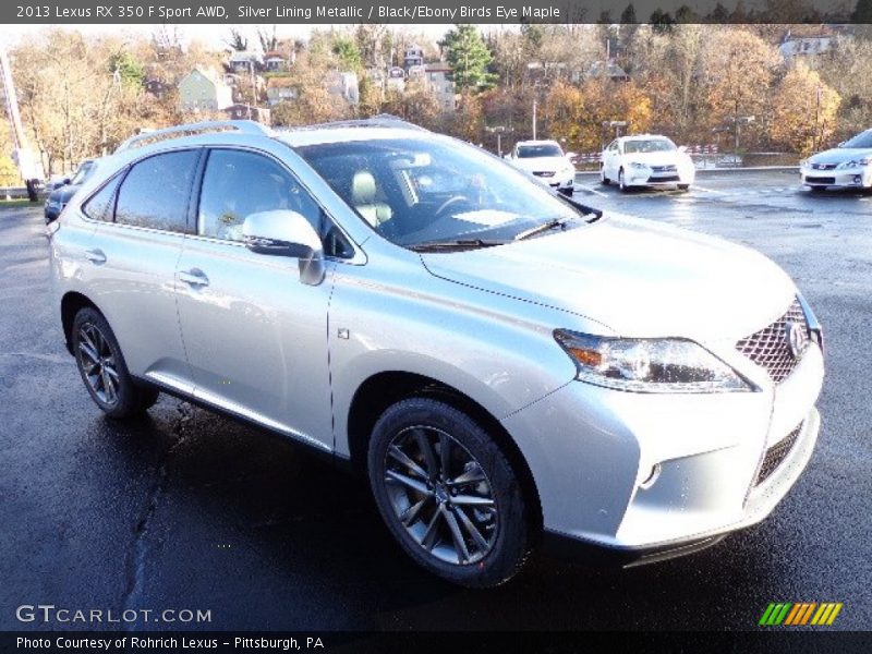 Silver Lining Metallic / Black/Ebony Birds Eye Maple 2013 Lexus RX 350 F Sport AWD