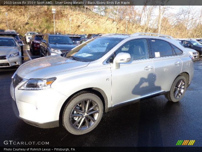 Silver Lining Metallic / Black/Ebony Birds Eye Maple 2013 Lexus RX 350 F Sport AWD