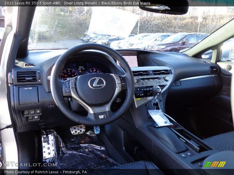 Silver Lining Metallic / Black/Ebony Birds Eye Maple 2013 Lexus RX 350 F Sport AWD