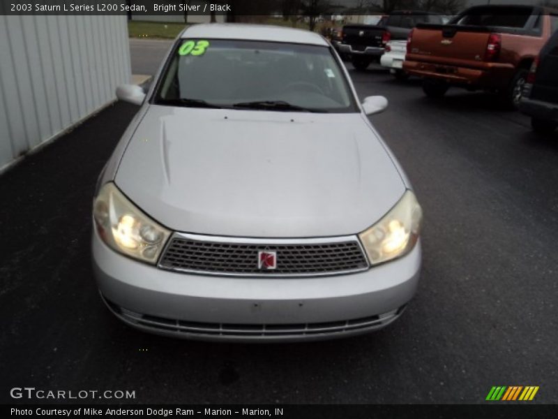 Bright Silver / Black 2003 Saturn L Series L200 Sedan