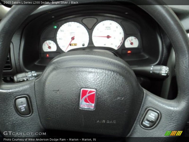 Bright Silver / Black 2003 Saturn L Series L200 Sedan