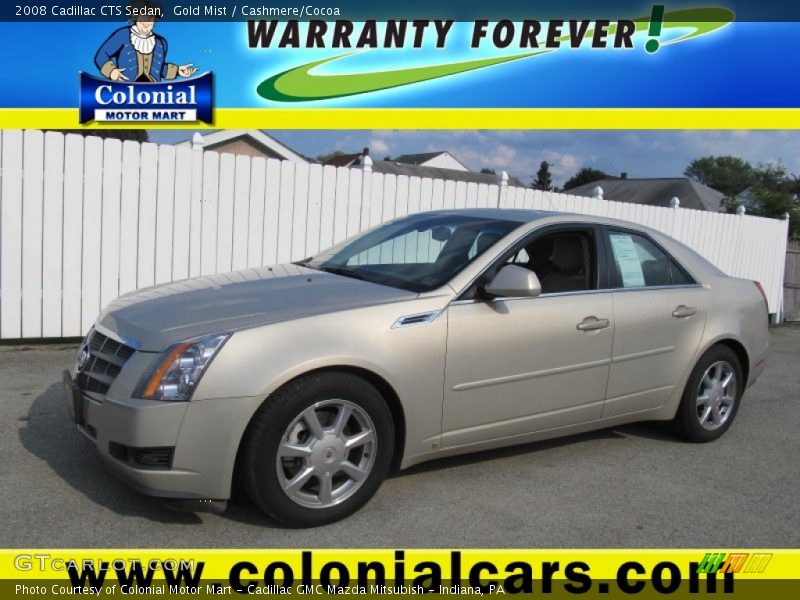 Gold Mist / Cashmere/Cocoa 2008 Cadillac CTS Sedan