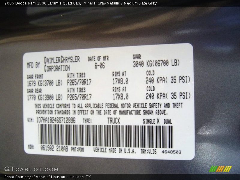 Mineral Gray Metallic / Medium Slate Gray 2006 Dodge Ram 1500 Laramie Quad Cab