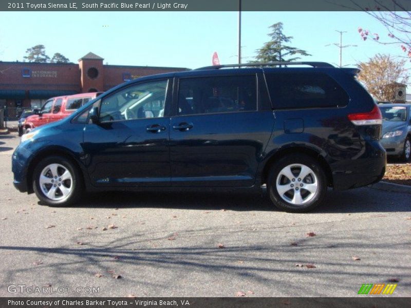 South Pacific Blue Pearl / Light Gray 2011 Toyota Sienna LE