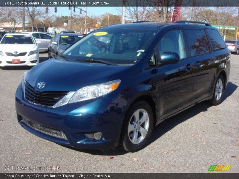 South Pacific Blue Pearl / Light Gray 2011 Toyota Sienna LE