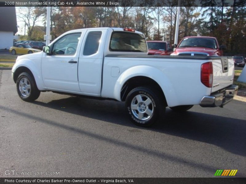 Avalanche White / Beige 2008 Nissan Frontier SE King Cab 4x4