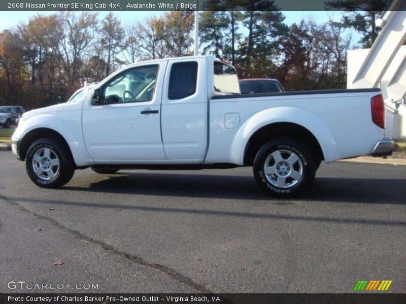 Avalanche White / Beige 2008 Nissan Frontier SE King Cab 4x4