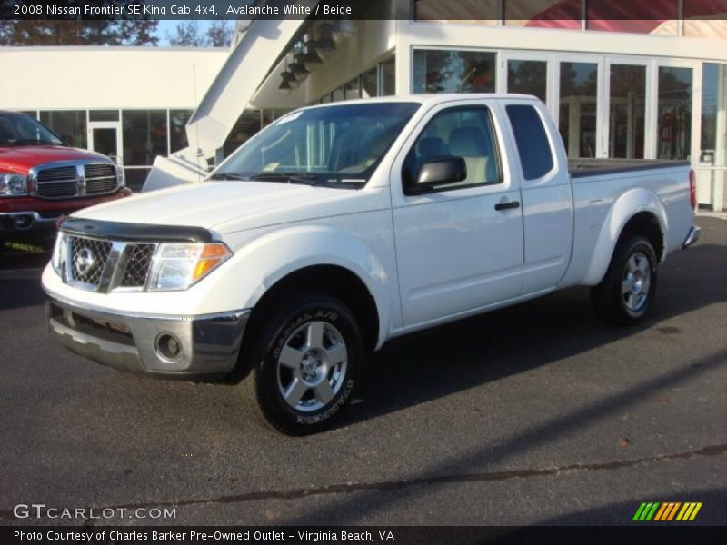 Avalanche White / Beige 2008 Nissan Frontier SE King Cab 4x4