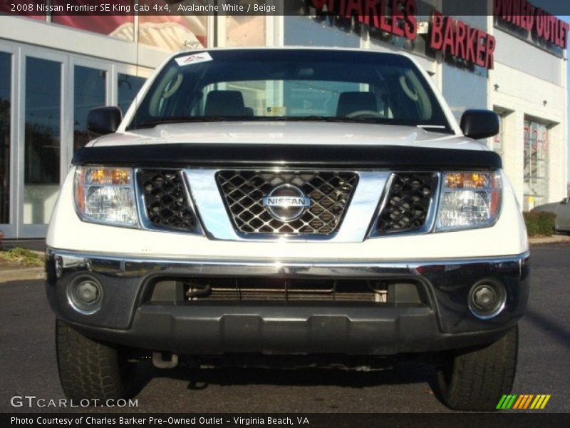 Avalanche White / Beige 2008 Nissan Frontier SE King Cab 4x4