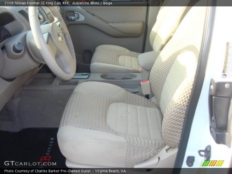 Avalanche White / Beige 2008 Nissan Frontier SE King Cab 4x4