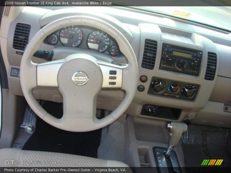 Avalanche White / Beige 2008 Nissan Frontier SE King Cab 4x4