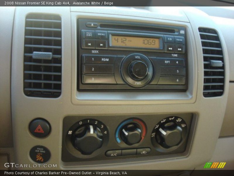 Avalanche White / Beige 2008 Nissan Frontier SE King Cab 4x4