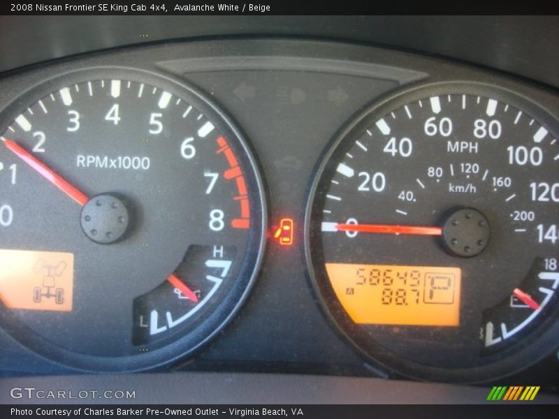 Avalanche White / Beige 2008 Nissan Frontier SE King Cab 4x4