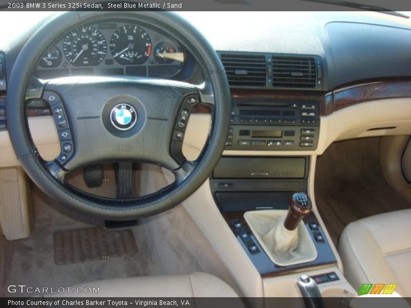 Steel Blue Metallic / Sand 2003 BMW 3 Series 325i Sedan