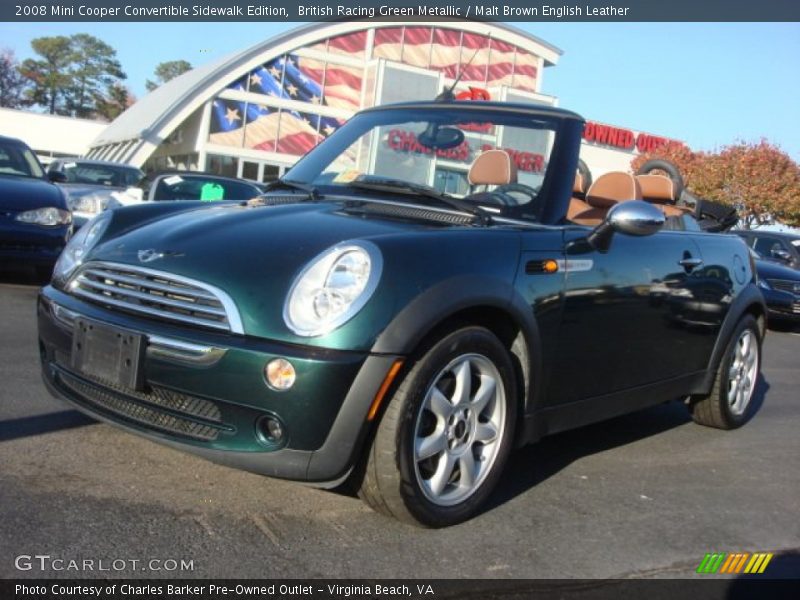 British Racing Green Metallic / Malt Brown English Leather 2008 Mini Cooper Convertible Sidewalk Edition