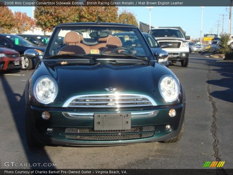 British Racing Green Metallic / Malt Brown English Leather 2008 Mini Cooper Convertible Sidewalk Edition