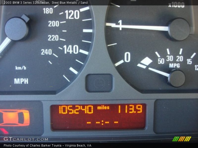 Steel Blue Metallic / Sand 2003 BMW 3 Series 325i Sedan