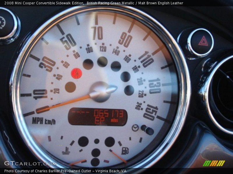 British Racing Green Metallic / Malt Brown English Leather 2008 Mini Cooper Convertible Sidewalk Edition