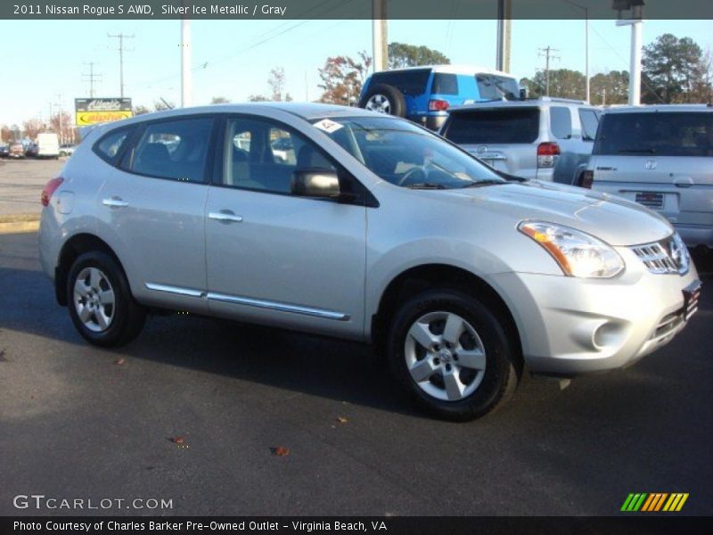 Silver Ice Metallic / Gray 2011 Nissan Rogue S AWD