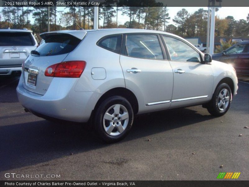 Silver Ice Metallic / Gray 2011 Nissan Rogue S AWD