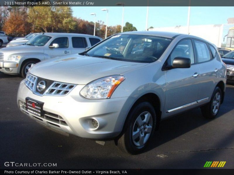 Silver Ice Metallic / Gray 2011 Nissan Rogue S AWD