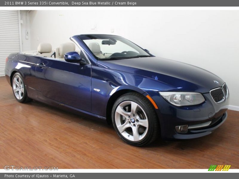 Deep Sea Blue Metallic / Cream Beige 2011 BMW 3 Series 335i Convertible