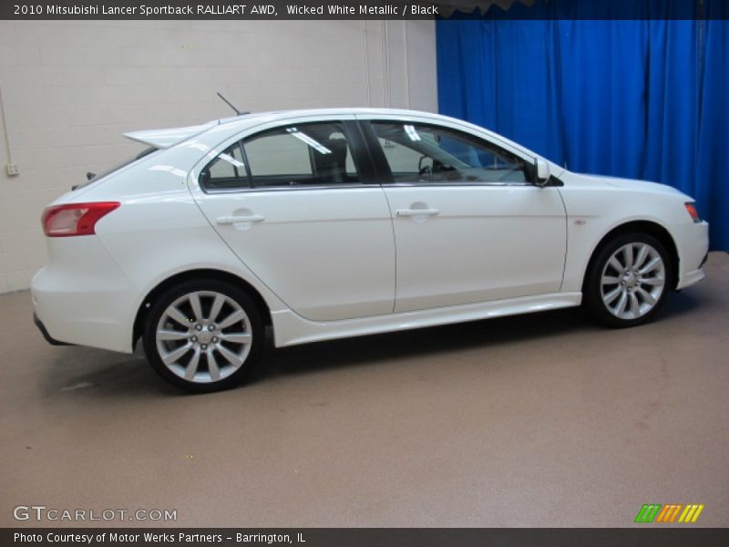Wicked White Metallic / Black 2010 Mitsubishi Lancer Sportback RALLIART AWD