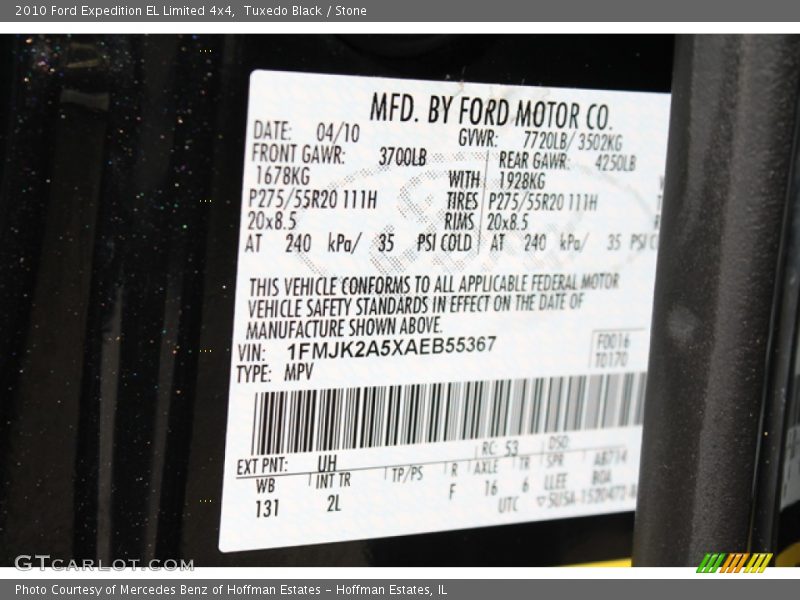 Tuxedo Black / Stone 2010 Ford Expedition EL Limited 4x4