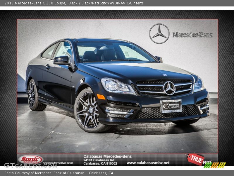 Black / Black/Red Stitch w/DINAMICA Inserts 2013 Mercedes-Benz C 250 Coupe