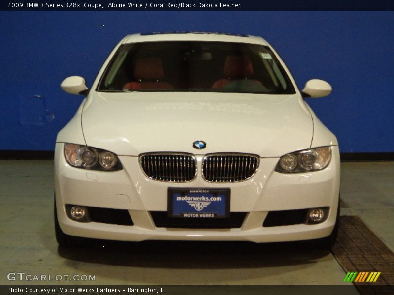 Alpine White / Coral Red/Black Dakota Leather 2009 BMW 3 Series 328xi Coupe